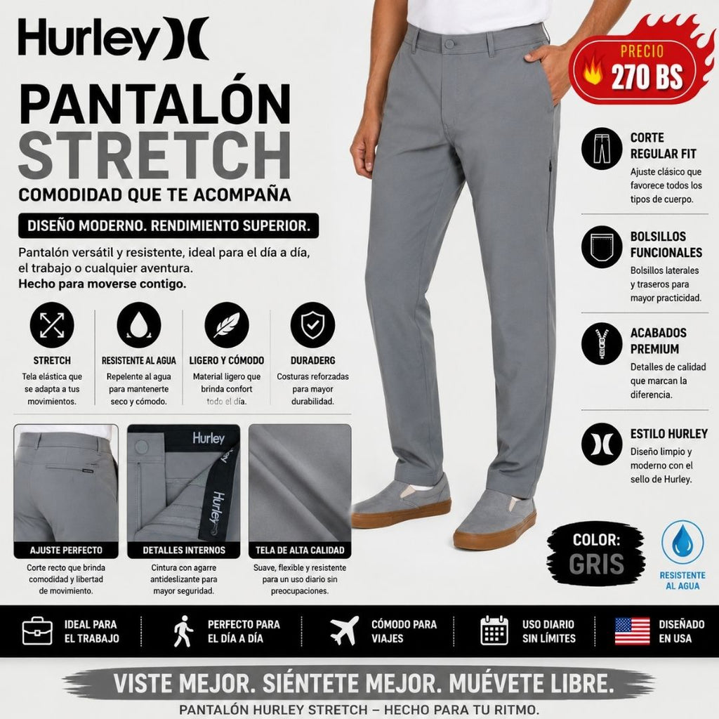 Pantalon Hurley Gris