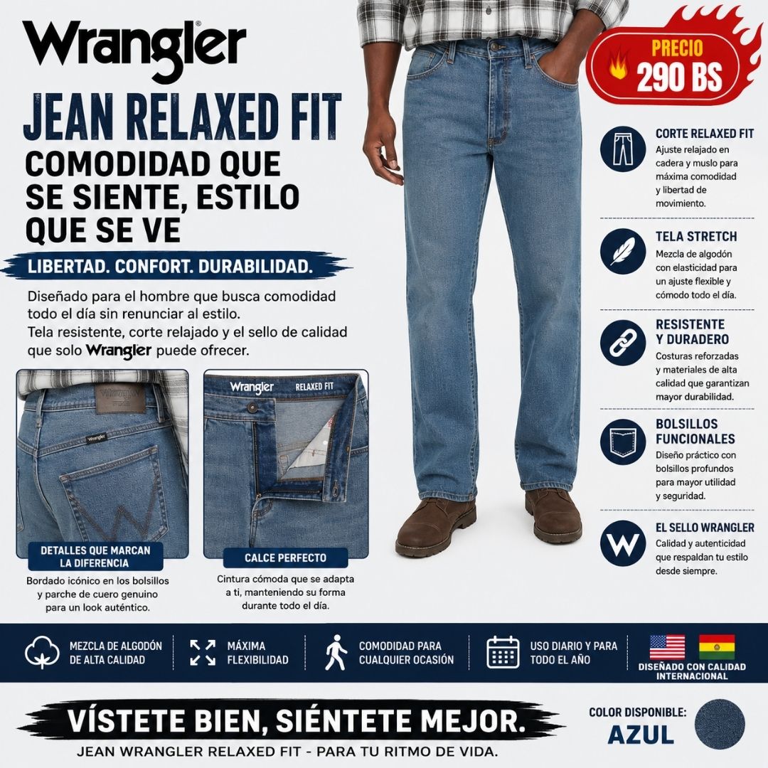 Pantalon Jean Wrangler Relaxed Fit