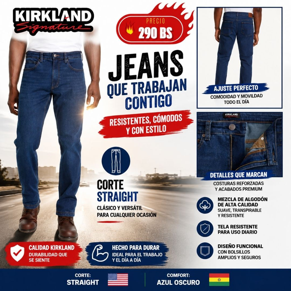 Pantalon Jean Kirkland AzulOscuro
