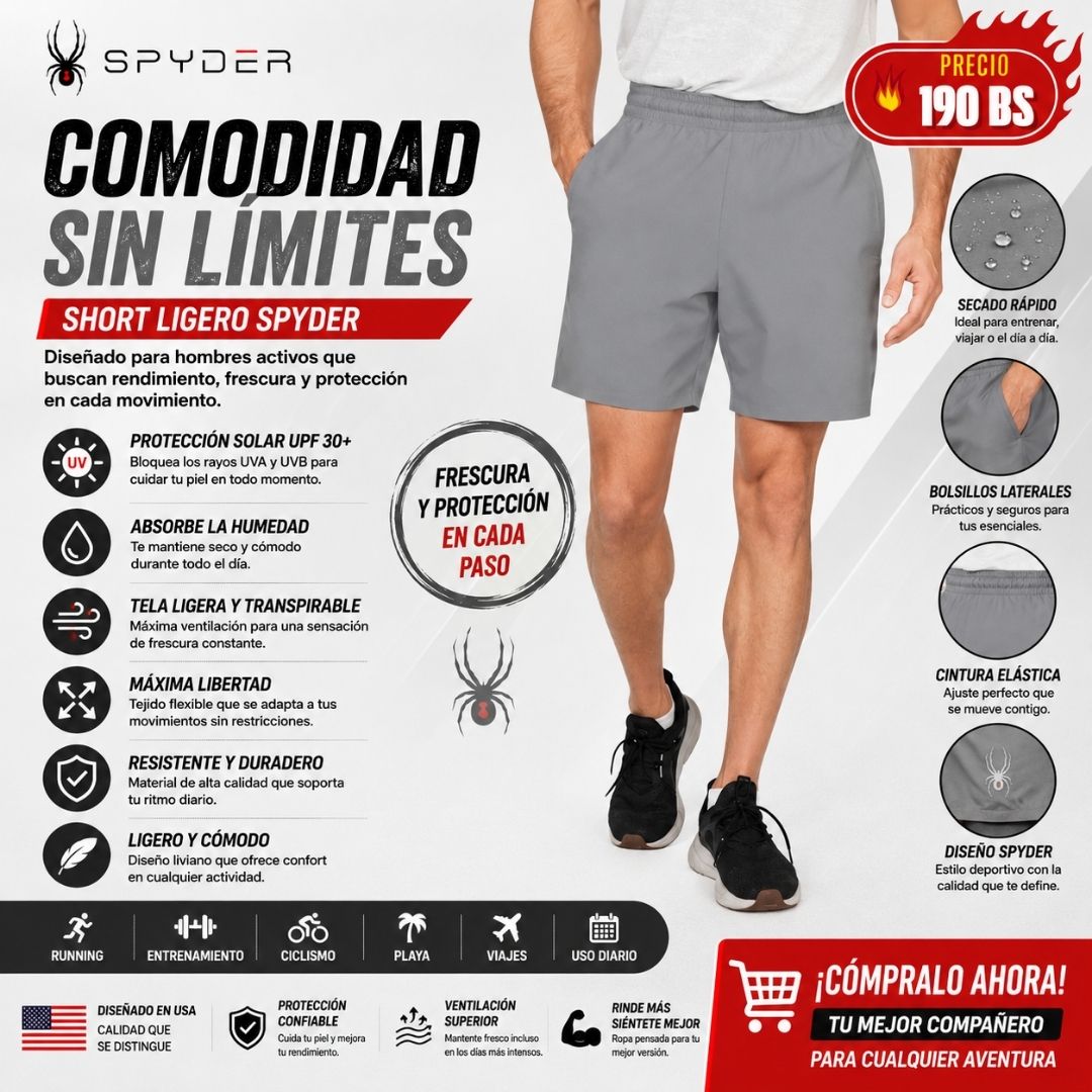 Short Spyder Deportivo Ligero