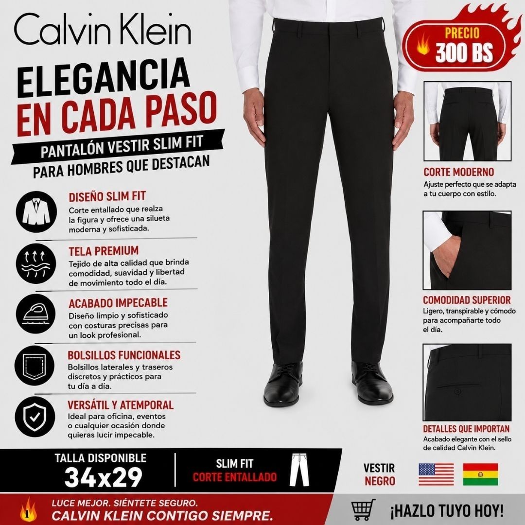 Pantalon de Vestir CalvinKlein Slim Fit