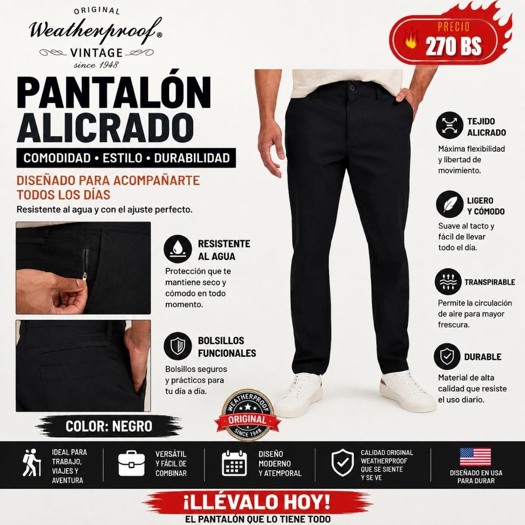 Pantalon Weatherproof Negro