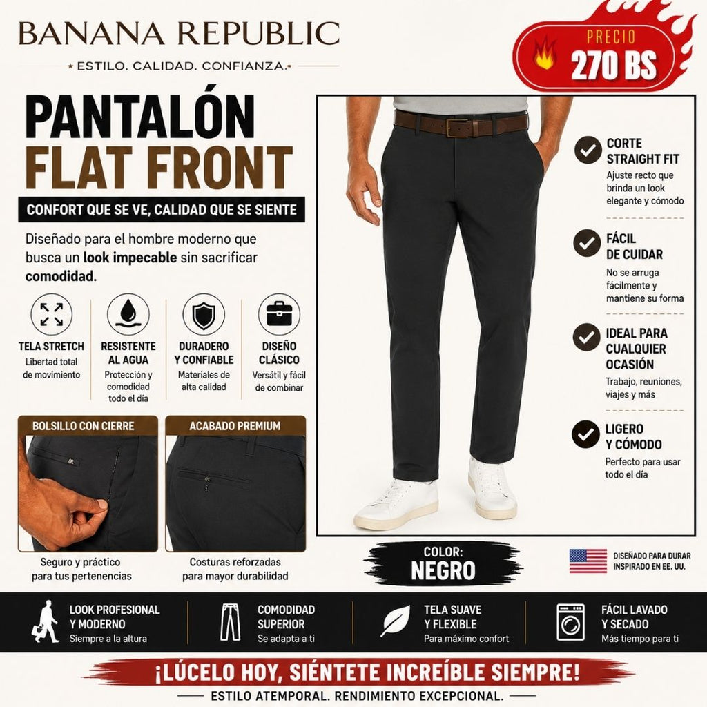 Pantalon de vestir BananaRepublic Negro