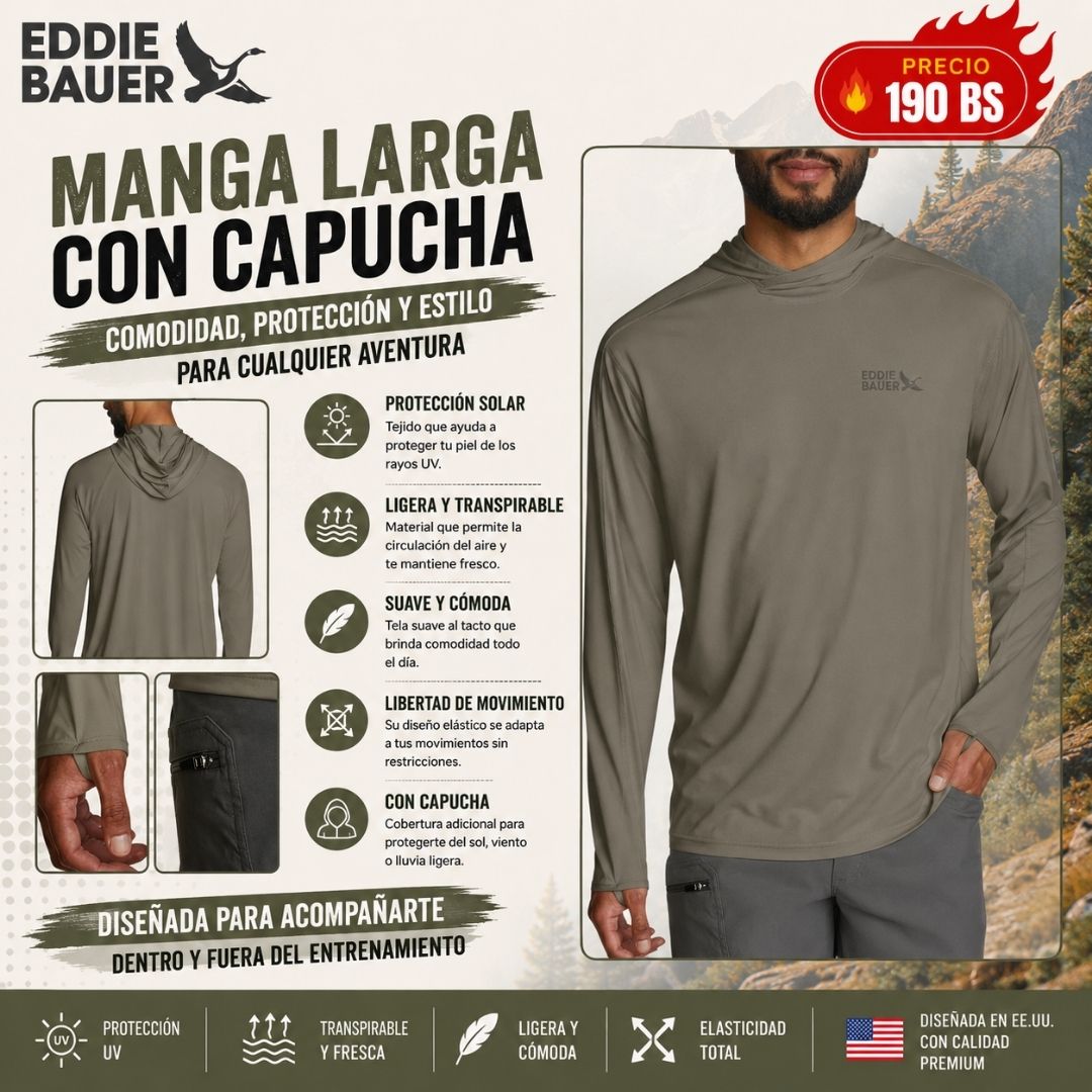 Manga Larga Eddie Bauer con Capucha