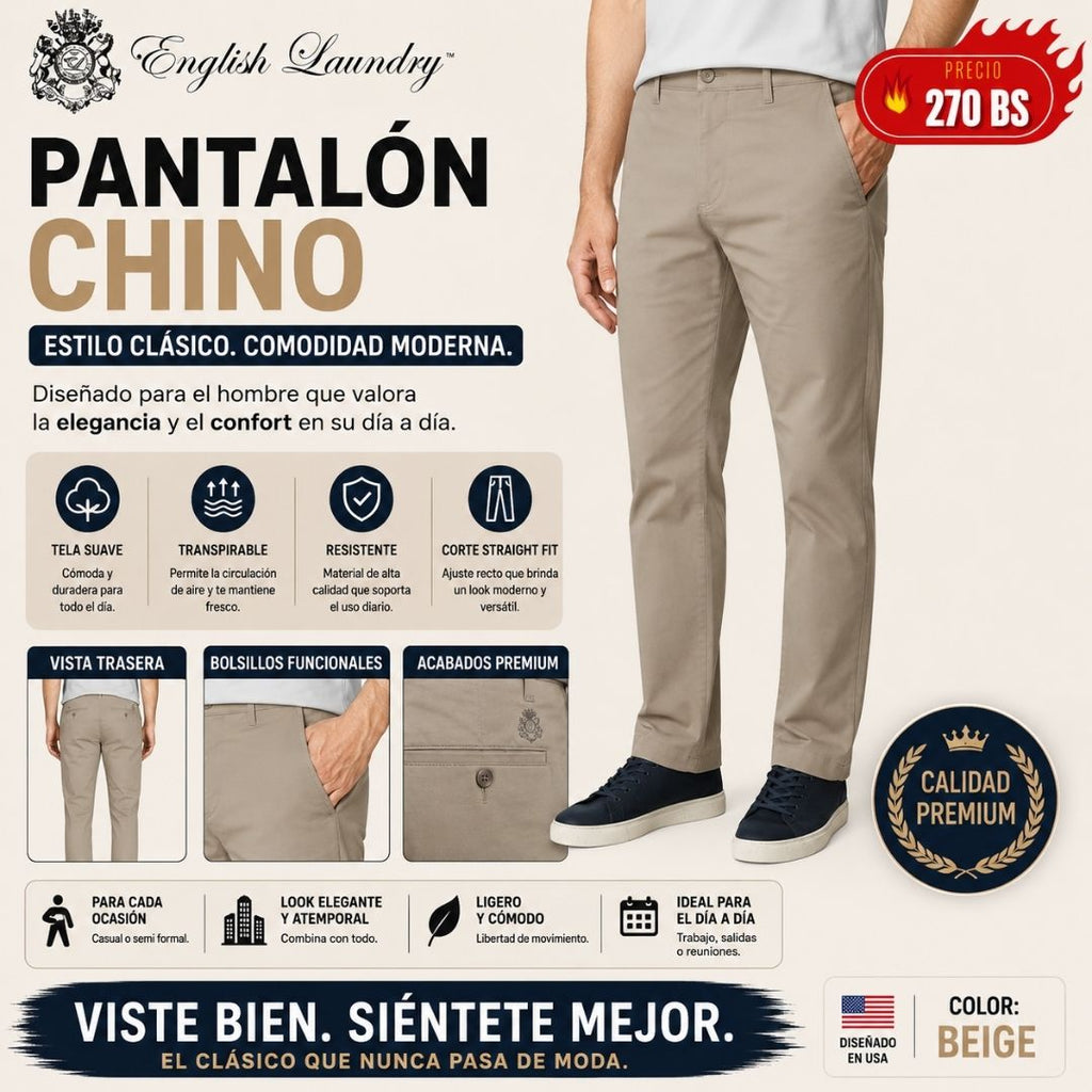 Pantalon chino English Laundry Beige