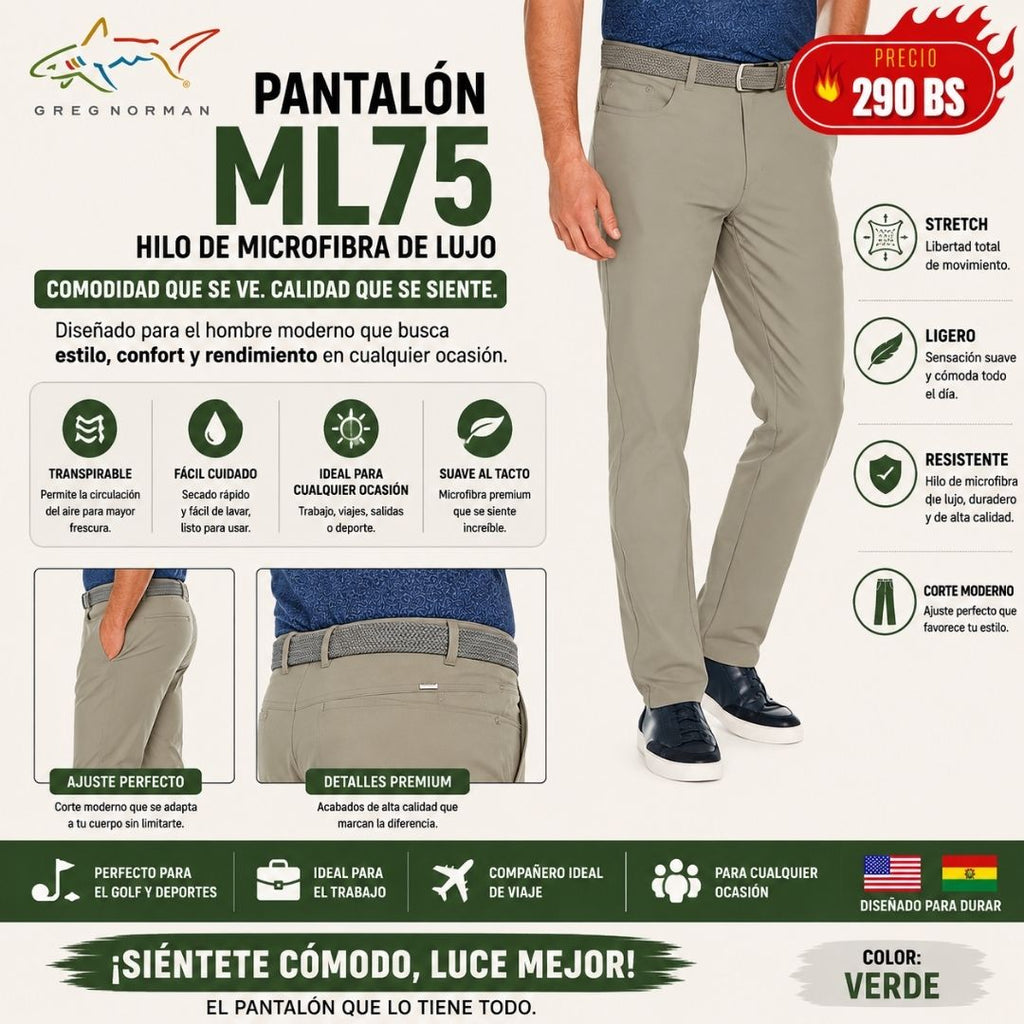 Pantalon Greg Norman ML75 Verde