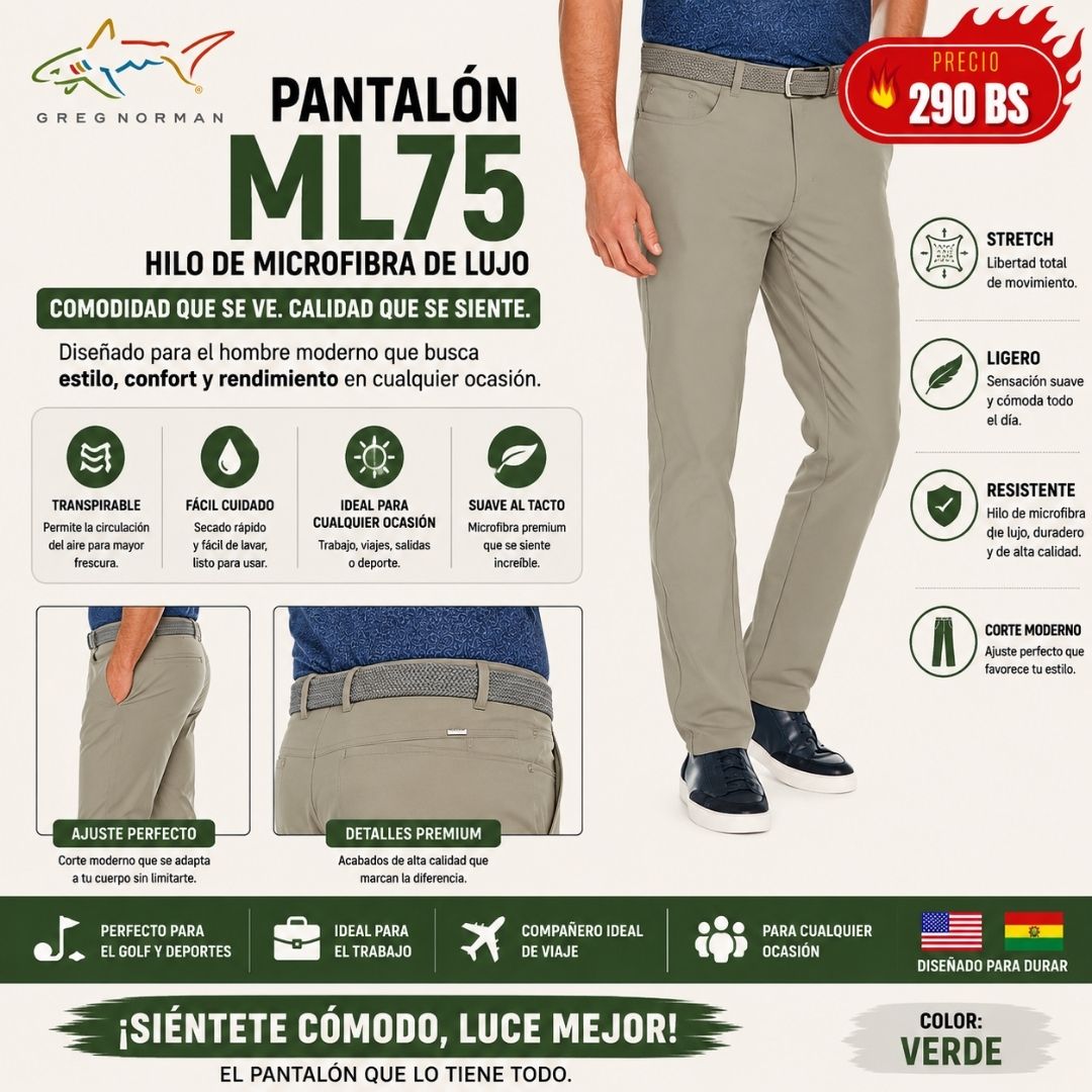 Pantalon Greg Norman ML75 Verde
