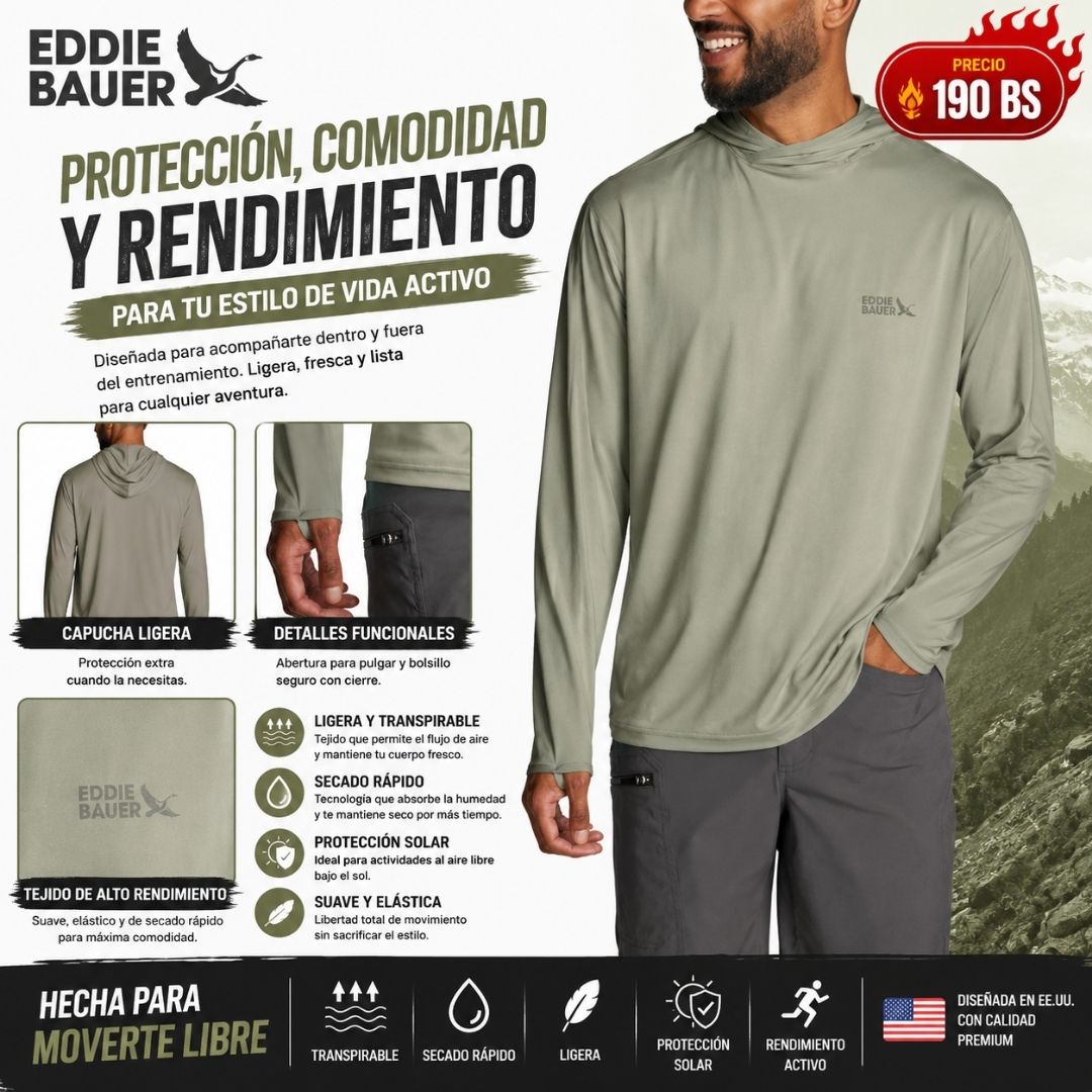 Manga Larga Eddie Bauer con Capucha
