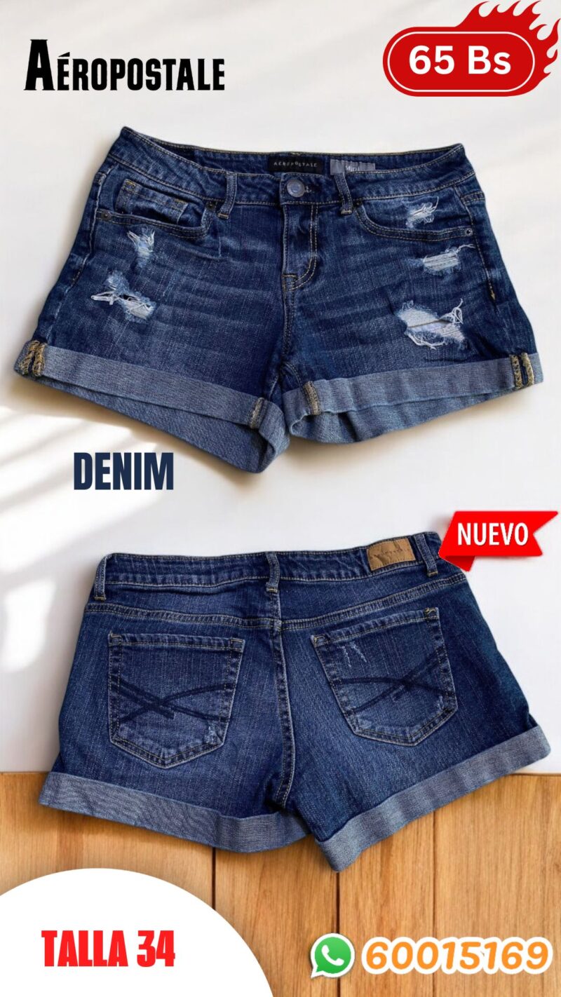 SHORTS JEAN DE MUJER AEROPOSTALE TALLA 34